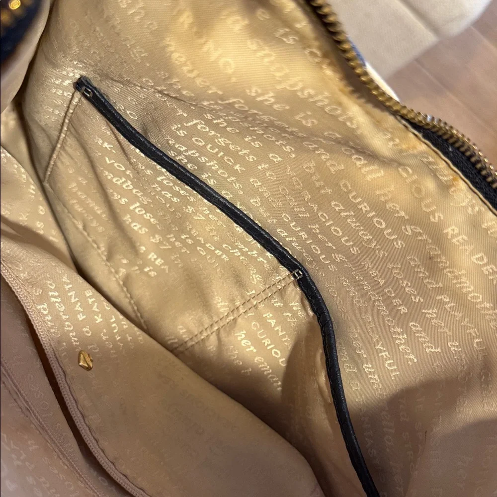 kate spade Navy and White Striped Shoulder Bag with Front Zippers - Picture 8 of 10